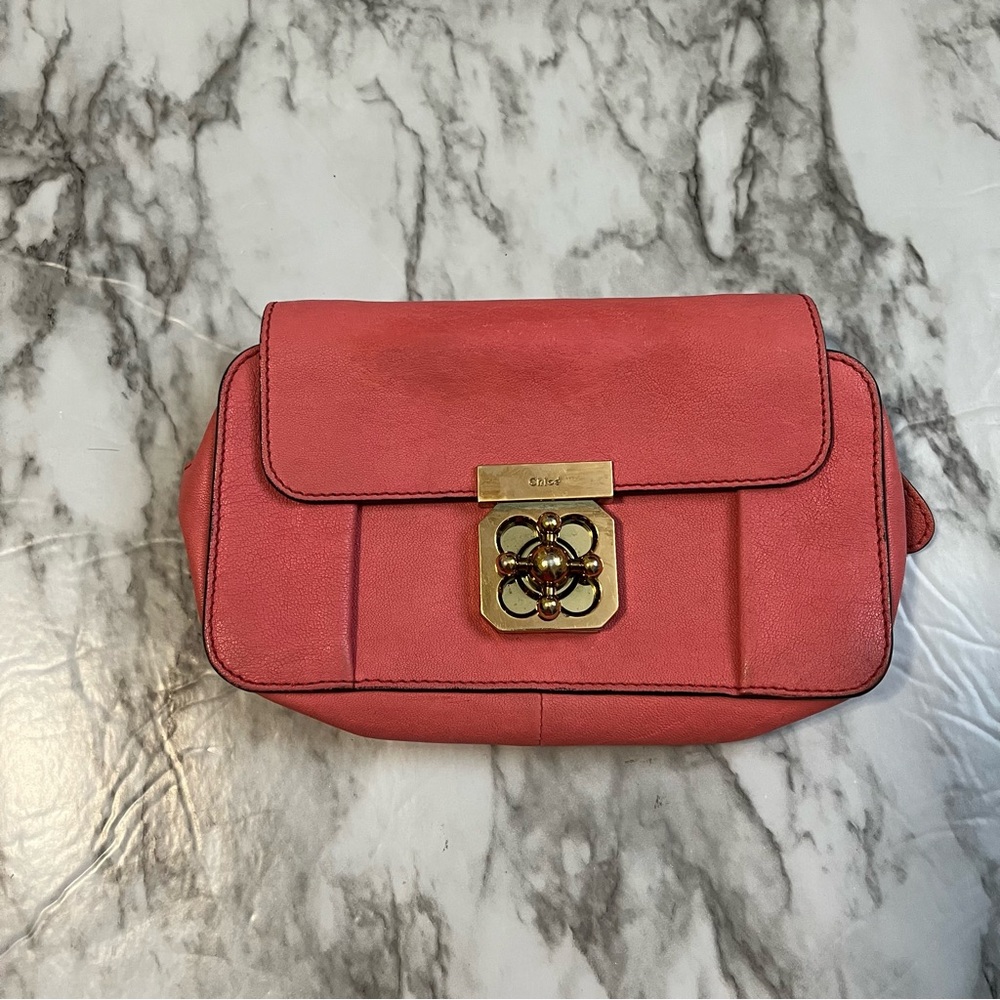 Chloe clutch coral pink color handbag